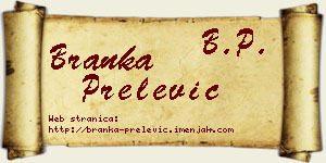 Branka Prelević vizit kartica